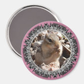 Chirpy Chipmunk Magnet (rand met messen) Magneet (Voorkant / Achterkant)