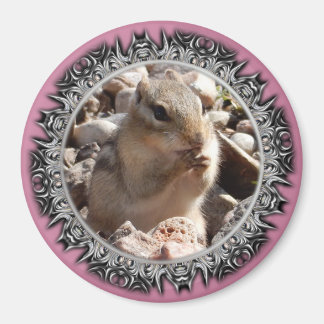 Chirpy Chipmunk Magnet (rand met messen) Magneet