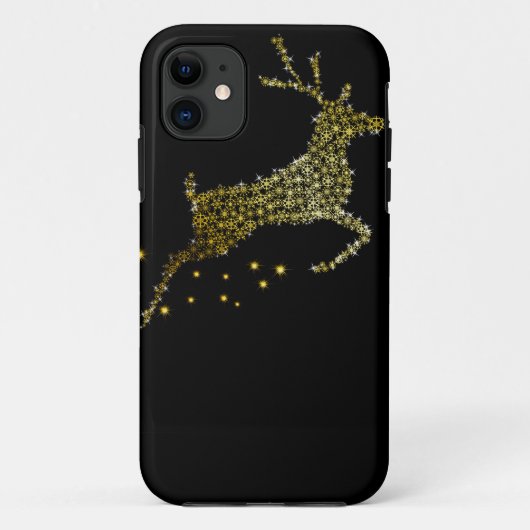 Chirstmas iPhone Case Golden Glitter Deer (Achterkant)