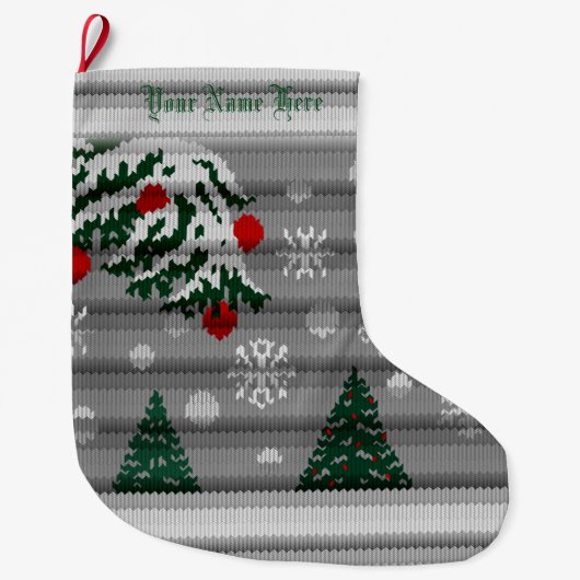 Chirstmas Stocking Custom Blue Kerstmis Stockings Grote Kerstsok (Voorkant)