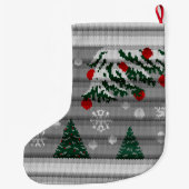 Chirstmas Stocking Custom Blue Kerstmis Stockings Grote Kerstsok (Achterkant)