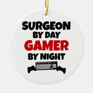Chirurg bij dag gamer bij nacht keramisch ornament