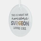 chirurg Geweldige chirurg Glas Ornament (Voorkant links)