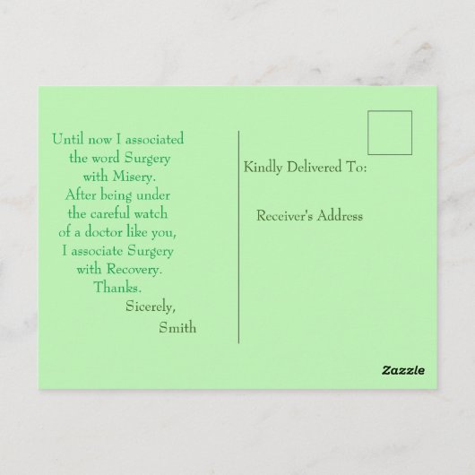 Chirurgie Briefkaart (Achterkant)