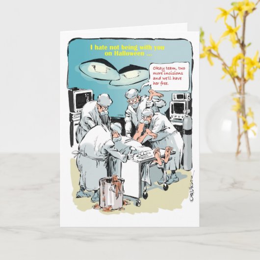 Chirurgie vous manque Carte Halloween (Fleur jaune)