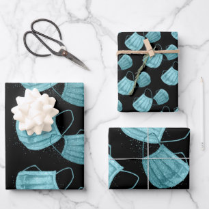 Chirurgisch Masker Verpakkende Document Vlakke Bla Inpakpapier Vel