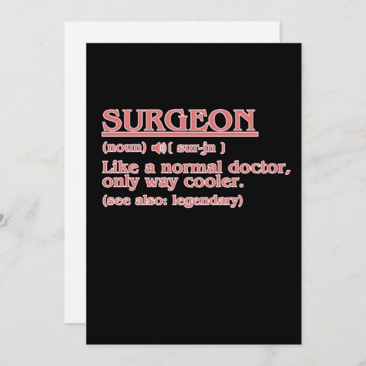Chirurgische chirurgie Chirurgische ingreep Arts N Bedankkaart (Voorkant / Achterkant)