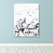 Chirurgische ingreep om een been te amputeren canvas afdruk (Insitu (Houten vloer))