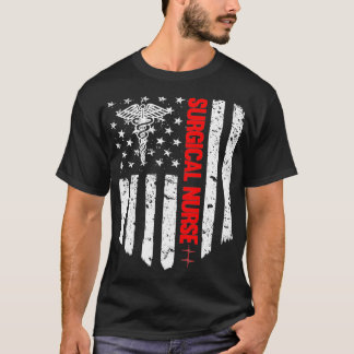 Chirurgische Nurse Amerikaanse vlag RvE Geregistre T-shirt