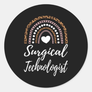 Chirurgische Technologie Leopard Rainbow Chirurgis Ronde Sticker