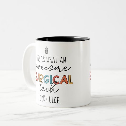 Chirurgische technologiste Funny Surgery OF Tech G Tweekleurige Koffiemok (Voorkant links)
