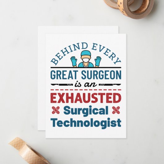 Chirurgische Technoloog chirurgische tech Funny Ge Notitiekaartje (Voorkant / Achterkant in situ)