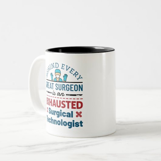 Chirurgische Technoloog chirurgische tech Funny Ge Tweekleurige Koffiemok (Voorkant links)