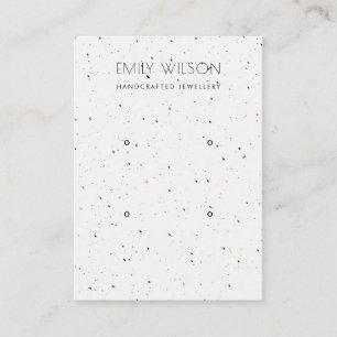CHISCHE WIT TERRAZZO TEXTURE 2 EARING LOGO VISITEKAARTJE