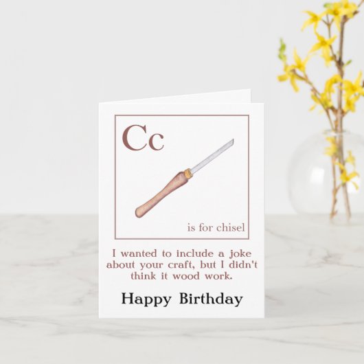 Chisel Joke boiseries Carte d'anniversaire (Fleur jaune)