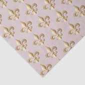 Chiseled Gold Gradient Heraldic Fleur de lis Blush Tissuepapier (Detail)