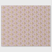 Chiseled Gold Gradient Heraldic Fleur de lis Roos Cadeaupapier (Vlak)