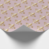 Chiseled Gold Gradient Heraldic Fleur de lis Roos Cadeaupapier (Hoek)