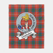 Chisholm Ancient Clan Badge Tartan Pset Fleece Deken (Voorkant)