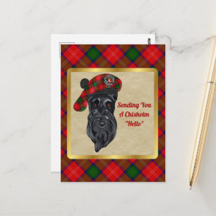 Chisholm Clan Badge & Tartan Ansichtkaart Briefkaart