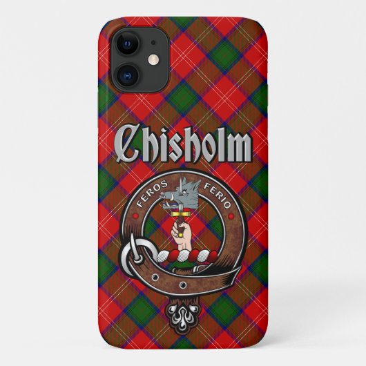 Chisholm Clan Badge & Tartan Phone Case (Achterkant)