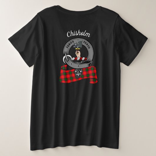 Chisholm Clan Badge Women's Back Grote Maat T-shirt (Design achterkant)