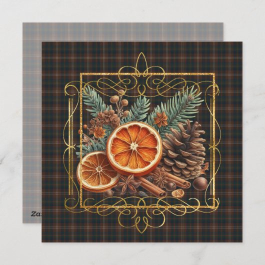 Chisholm Hunting Modern Scottish Tartan Christmas Feestdagenkaart (Voorkant / Achterkant)