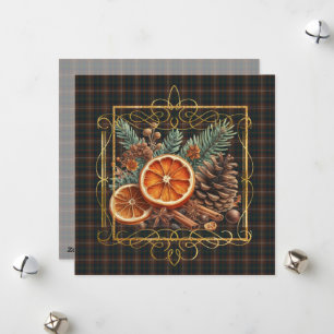 Chisholm Jacht Modern Schotse Tartan Kerstmis Feestdagenkaart