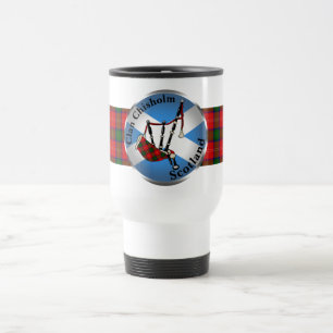 Chisholm Tartan Bagpipes Travel Mug Reisbeker