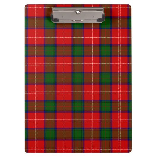 Chisholm tartan red green plaid klembord (Voorkant)
