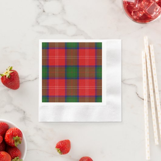 Chisholm tartan red green plaid servetten (Insitu)