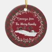 Chisholm Weathered Original Scottish Tartan Keramisch Ornament (Voorkant)