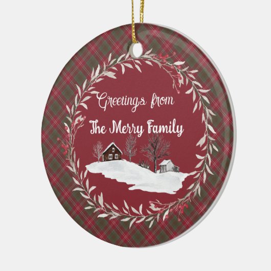 Chisholm Weathered Original Scottish Tartan Keramisch Ornament (Links)