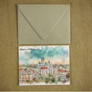 Chisinau Moldavië Aquarel Schilderij Stadsgezicht Briefkaart