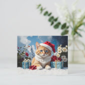 Chistmas cat briefkaart (Staand voorkant)