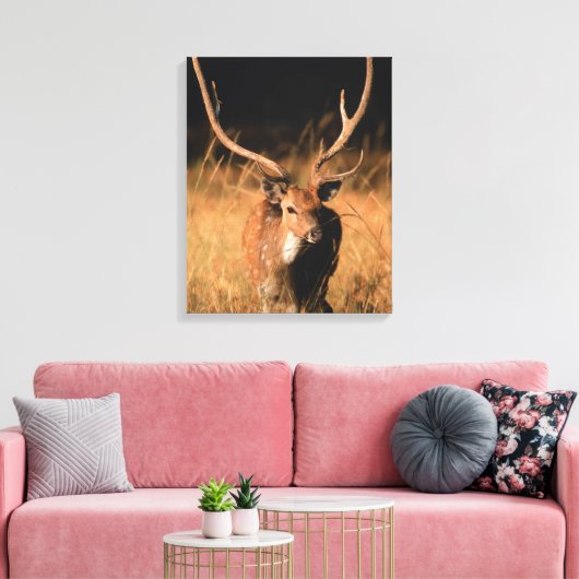 Chital Natural Habitat | Nationaal park Bandhavgar Canvas Afdruk (Insitu (Woonkamer))