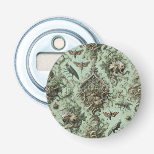 Chitinous Elegy – Gothic Insect behang ontwerp Button Flesopener