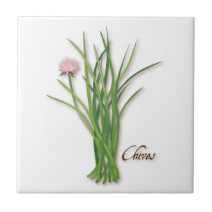 Chives Herb Ceramic Tile Tegeltje