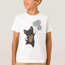 Chiwawa Dog vliegt omhoog met ballonnen T-shirt