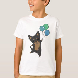 Chiwawa Dog vliegt omhoog met ballonnen T-shirt