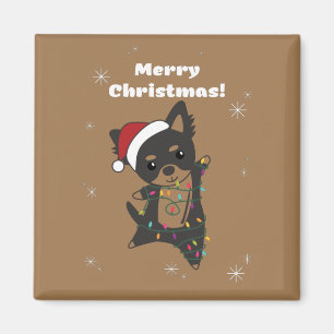 Chiwawa Kersthond Winter Dieren Dogs Magnet Magneet