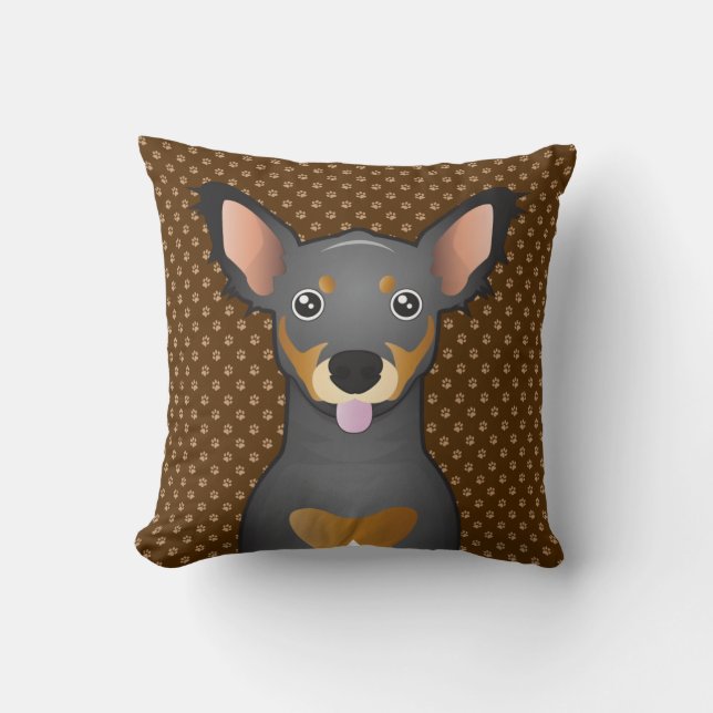 Chiweenie Dog Cartoon Paws Kussen (Voorkant)