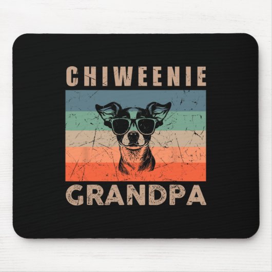 Chiweenie Dog Opa Gifts for Men Fun Gr Muismat (Voorkant)