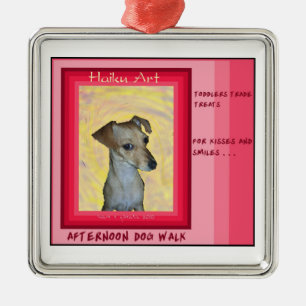 Chiweenie Haiku Art Ornament