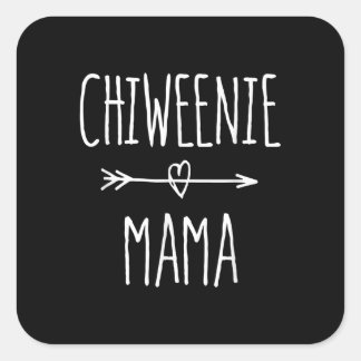 chiweenie mama chihuahua mam gift vierkante sticker