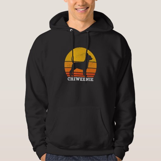 Chiweenie Sunset Retro Chiweenie Hondenliefhebber Hoodie (Voorkant)