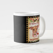 Chiweenie  Valentijn Funny Dog met Roos Extra Grote Beker (Voorkant rechts)