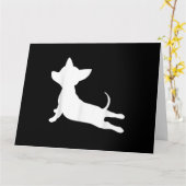 chiweenie yoga ness gift , chihuahua dachshund kaart (Gele Bloem)