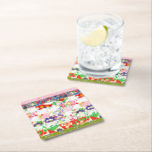 Chiyogami Rice Paper Pattern Vierkante Kartonnen Onderzetter (Insitu)