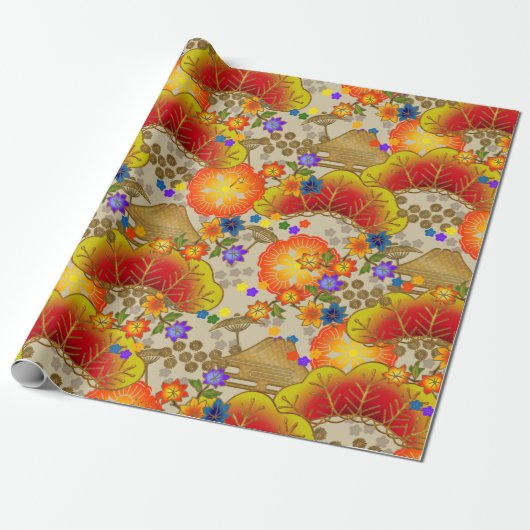 Chiyogami Yuzen Washi Style patroon Verpakkingspap Cadeaupapier (Uitgerold)